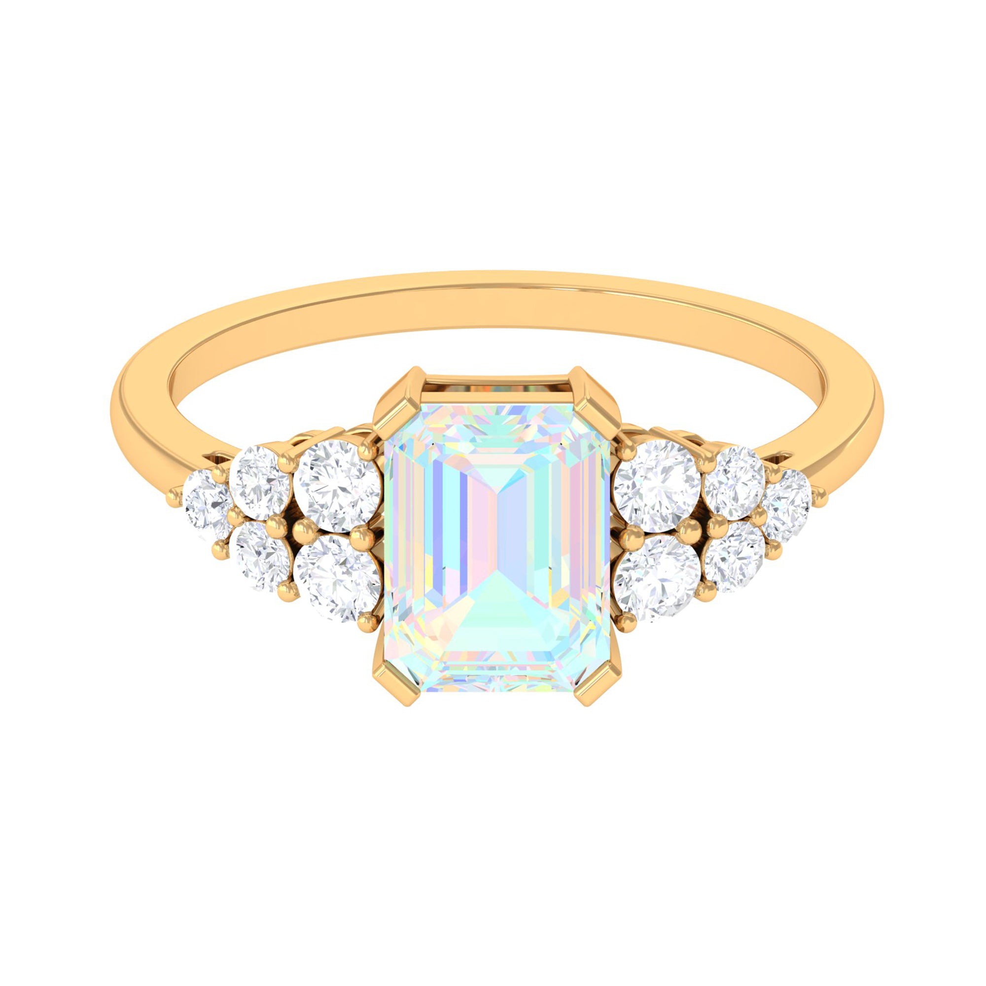 Ethiopian Opal and Diamond Designer Engagement Ring Ethiopian Opal - ( AAA ) - Quality - Rosec Jewels