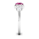 Nature Inspired Floral Ring with Pink Tourmaline and Diamond Pink Tourmaline - ( AAA ) - Quality - Rosec Jewels