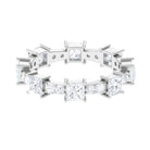 Certified Moissanite Eternity Wedding Band Ring Moissanite - ( D-VS1 ) - Color and Clarity - Rosec Jewels