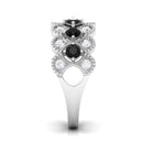 Black Onyx and Diamond Designer Band Ring Black Onyx - ( AAA ) - Quality - Rosec Jewels