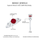 Criss Cross Promise Ring with Ruby and Diamond Ruby - ( AAA ) - Quality - Rosec Jewels