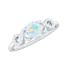 3/4 CT Round Ethiopian Opal Infinity Engagement Ring with Diamond Ethiopian Opal - ( AAA ) - Quality - Rosec Jewels