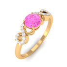 Pink Sapphire Infinity Engagement Ring with Diamond Pink Sapphire - ( AAA ) - Quality - Rosec Jewels