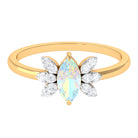 Marquise Ethiopian Opal and Diamond Promise Ring Ethiopian Opal - ( AAA ) - Quality - Rosec Jewels