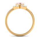 1 CT Round Morganite Flower Engagement Ring with Diamond Morganite - ( AAA ) - Quality - Rosec Jewels