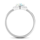 Round Ethiopian Opal Flower Engagement Ring with Diamond Ethiopian Opal - ( AAA ) - Quality - Rosec Jewels