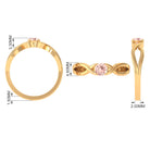 Round Morganite Solitaire Promise Ring in Crossover Shank Morganite - ( AAA ) - Quality - Rosec Jewels