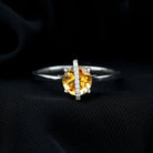 0.75 CT Designer Round Shape Citrine Ring with Diamond Stones Citrine - ( AAA ) - Quality - Rosec Jewels