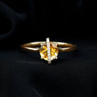 0.75 CT Designer Round Shape Citrine Ring with Diamond Stones Citrine - ( AAA ) - Quality - Rosec Jewels