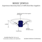 Octagon Cut Blue Sapphire Solitaire Engagement Ring with Diamond Blue Sapphire - ( AAA ) - Quality - Rosec Jewels