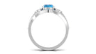 Cushion Cut Swiss Blue Topaz Ring Set with Diamond Swiss Blue Topaz - ( AAA ) - Quality - Rosec Jewels