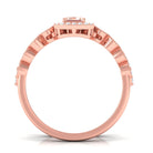 Emerald Cut Morganite and Diamond Designer Ring Set Morganite - ( AAA ) - Quality - Rosec Jewels