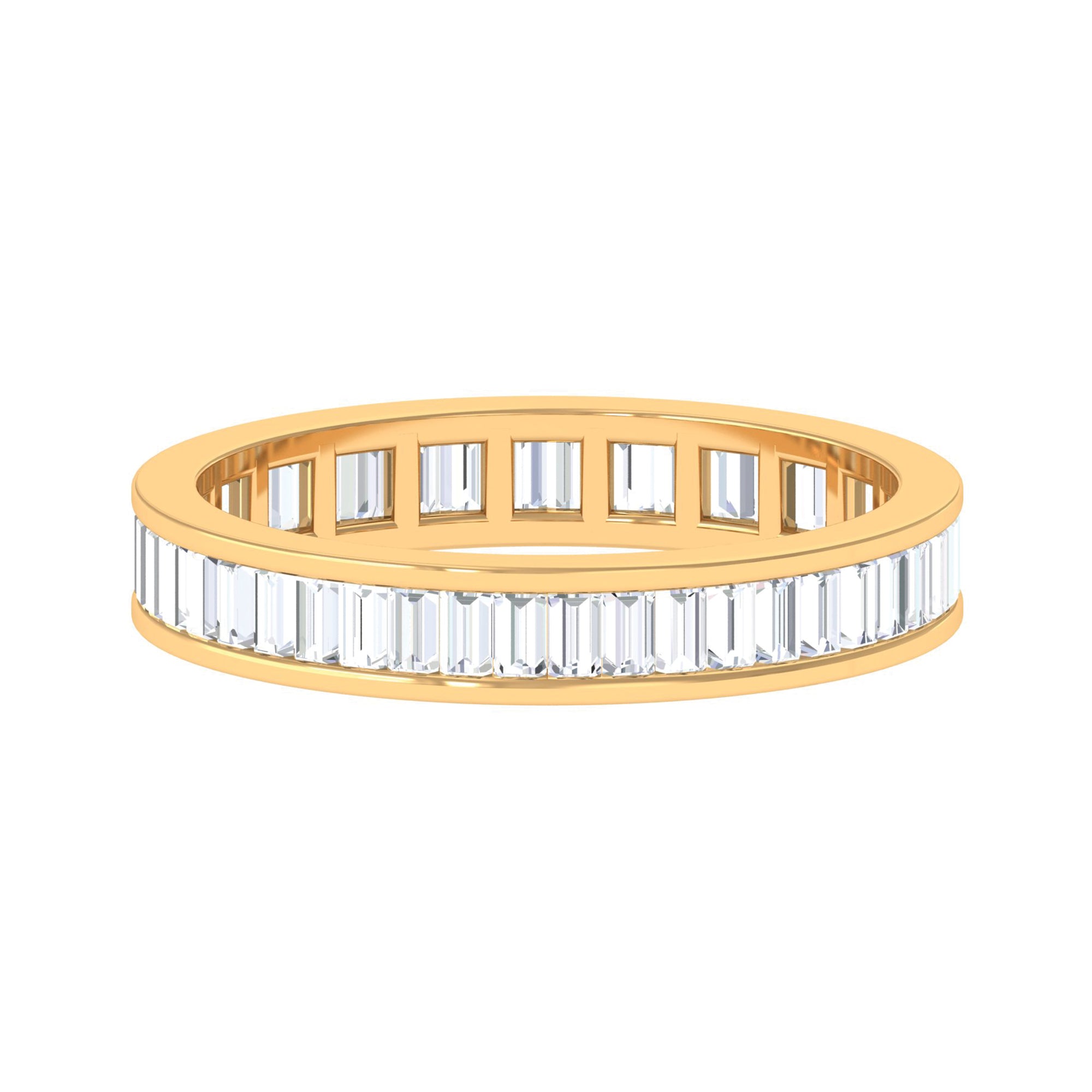 1.25 CT Baguette Cut Natural Diamond Eternity Ring in Channel Setting Diamond - ( HI-SI ) - Color and Clarity - Rosec Jewels