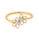 Illusion Set Diamond Twin Floral Promise Ring Diamond - ( HI-SI ) - Color and Clarity - Rosec Jewels