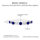 1 CT Round Blue Sapphire Gold Interlock Half Eternity Ring Blue Sapphire - ( AAA ) - Quality - Rosec Jewels