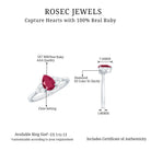 Claw Set Pear Cut Ruby Engagement Ring with Diamond Trio Ruby - ( AAA ) - Quality - Rosec Jewels