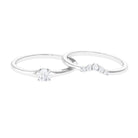 Real Diamond Minimal Wedding Ring Set Diamond - ( HI-SI ) - Color and Clarity - Rosec Jewels