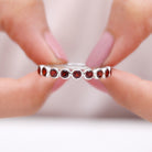 1.25 CT Bezel Set Eternity Band with Garnet Garnet - ( AAA ) - Quality - Rosec Jewels