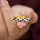 Lab Grown Black Diamond and Diamond Eternity Band Ring Lab Created Black Diamond - ( AAAA ) - Quality - Rosec Jewels