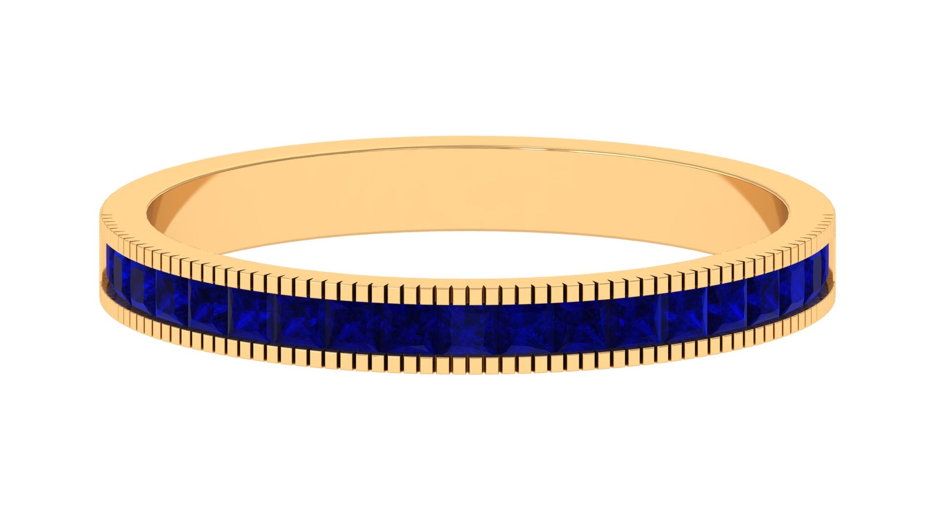 3/4 CT Blue Sapphire Half Eternity Band Ring in Channel Setting Blue Sapphire - ( AAA ) - Quality - Rosec Jewels