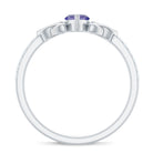 Marquise Tanzanite Solitaire Celtic Ring with Diamond Side Stones Tanzanite - ( AAA ) - Quality - Rosec Jewels