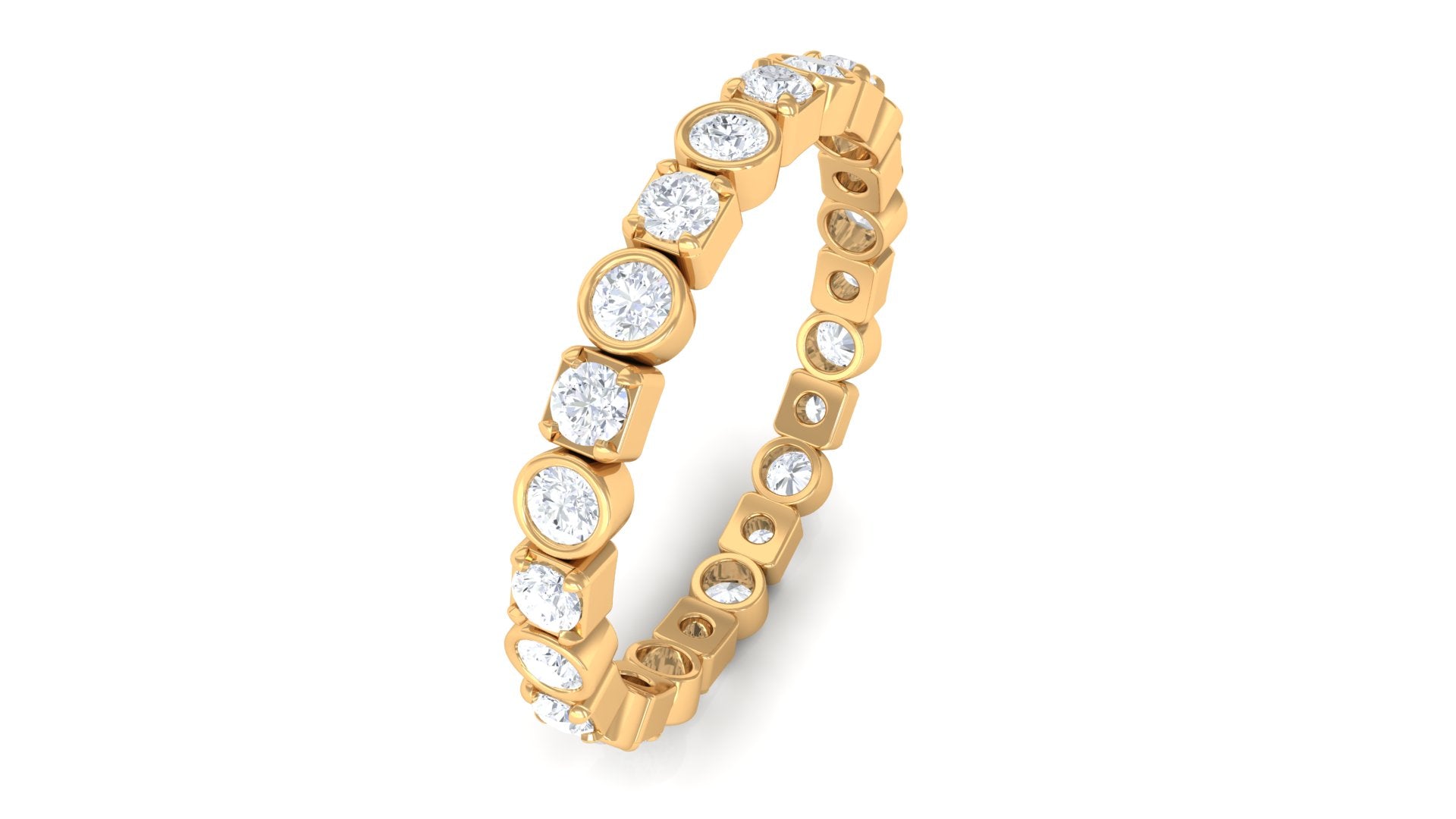 Round Moissanite Eternity Ring Moissanite - ( D-VS1 ) - Color and Clarity - Rosec Jewels