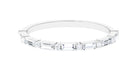 Baguette Moissanite Half Eternity Ring Moissanite - ( D-VS1 ) - Color and Clarity - Rosec Jewels