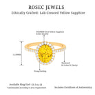 Oval Cut Created Yellow Sapphire and Diamond Classic Halo Ring Lab Created Yellow Sapphire - ( AAAA ) - Quality - Rosec Jewels