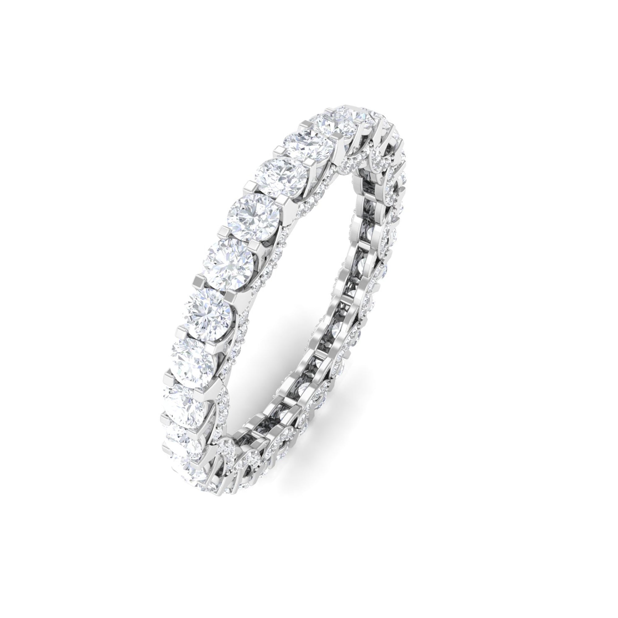 Minimal Round Diamond Eternity Ring Diamond - ( HI-SI ) - Color and Clarity - Rosec Jewels