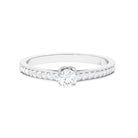 Minimal Round Diamond Promise Ring Diamond - ( HI-SI ) - Color and Clarity - Rosec Jewels