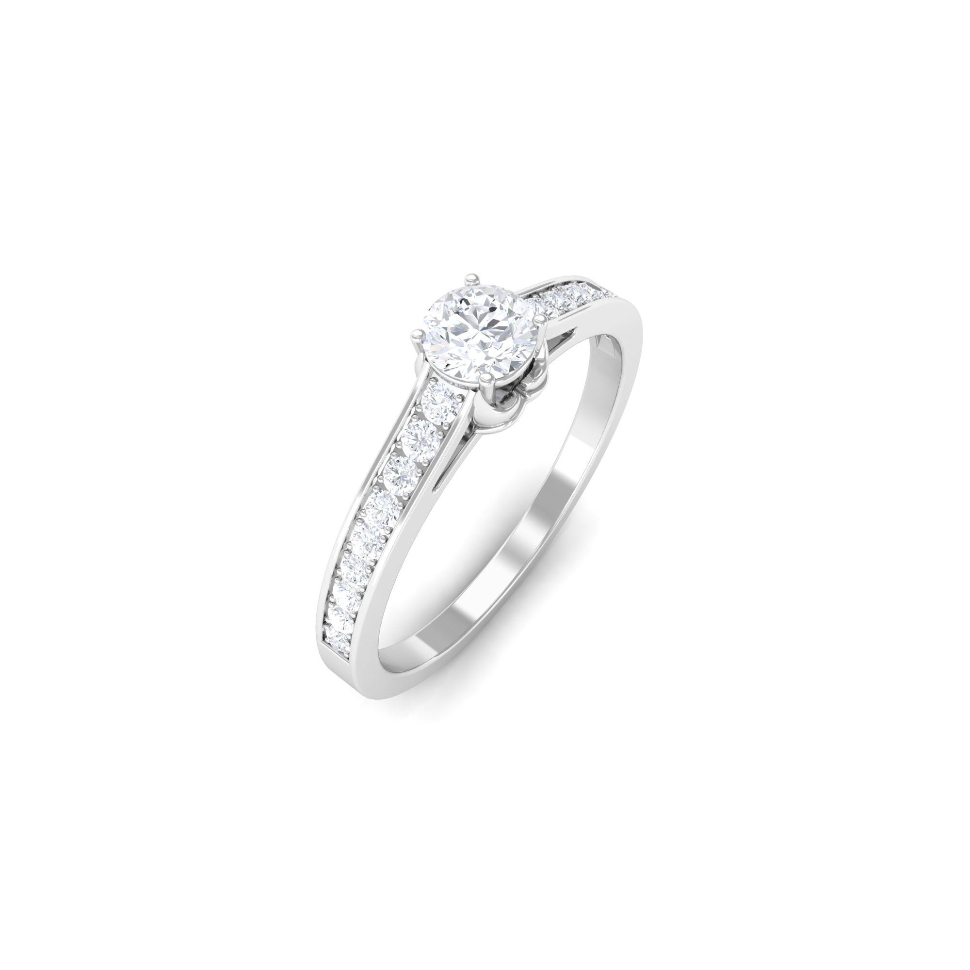 Minimal Round Diamond Promise Ring Diamond - ( HI-SI ) - Color and Clarity - Rosec Jewels