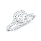 1.50 CT Designer Floating Halo Zircon Engagement Ring in Gold Zircon - ( AAAA ) - Quality - Rosec Jewels