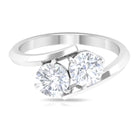 Certified Moissanite Toi Et Moi Engagement Ring Moissanite - ( D-VS1 ) - Color and Clarity - Rosec Jewels