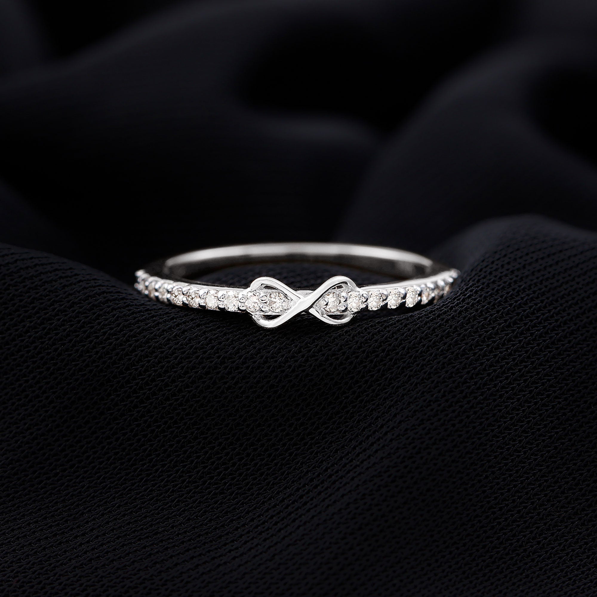 Simple Diamond Infinity Promise Ring Diamond - ( HI-SI ) - Color and Clarity - Rosec Jewels