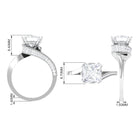 Designer Solitaire Cubic Zirconia Bypass Engagement Ring Zircon - ( AAAA ) - Quality - Rosec Jewels