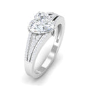 Certified Cubic Zirconia Heart Engagement Ring Zircon - ( AAAA ) - Quality - Rosec Jewels