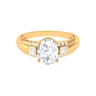 Oval Cubic Zirconia Solitaire Engagement Ring Zircon - ( AAAA ) - Quality - Rosec Jewels