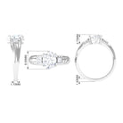 Oval Cubic Zirconia Solitaire Engagement Ring Zircon - ( AAAA ) - Quality - Rosec Jewels