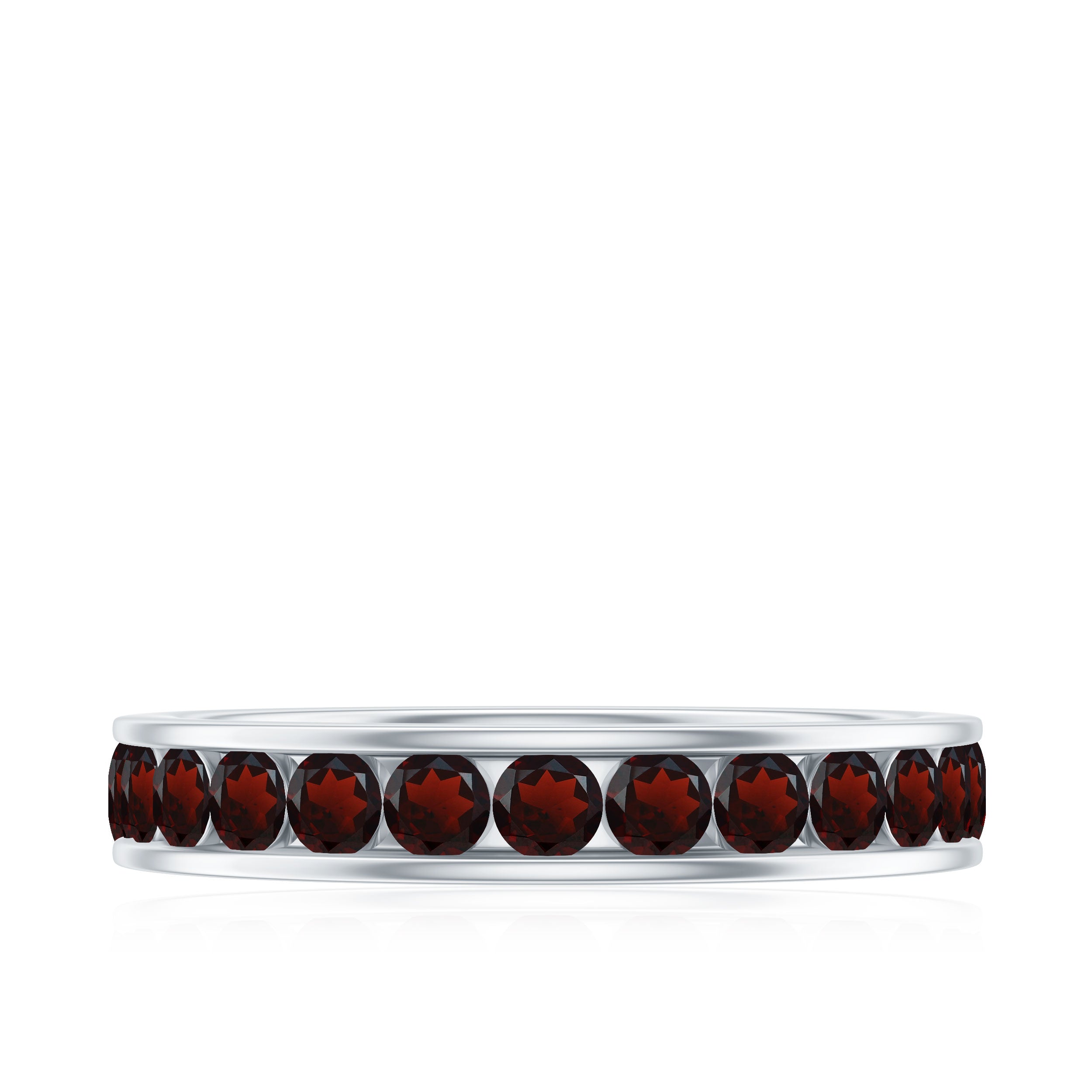 1.25 CT Trellis Set Garnet Eternity Ring for Women Garnet - ( AAA ) - Quality - Rosec Jewels