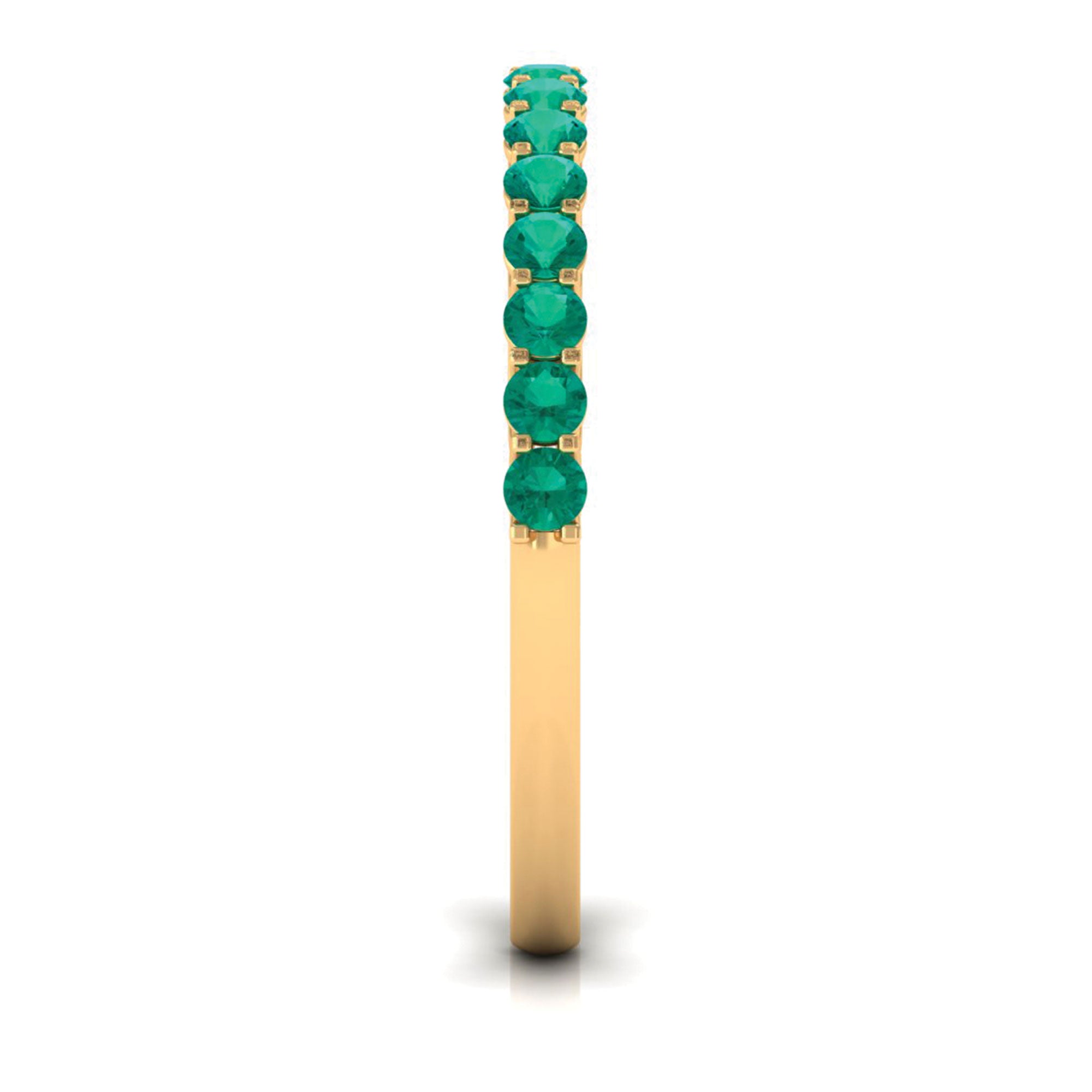 1.5 CT Lab Created Emerald Minimal Half Eternity Ring in Trellis Setting Lab Created Emerald - ( AAAA ) - Quality - Rosec Jewels