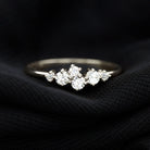 Round Diamond Minimal Cluster Promise Ring in Prong Setting Diamond - ( HI-SI ) - Color and Clarity - Rosec Jewels