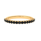 Trendy Black and White Diamond Semi Eternity Ring Black Diamond - ( AAA ) - Quality - Rosec Jewels