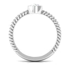 1/2 CT Bezel Set Zircon Solitaire Minimal Ring with Twisted Rope Details Zircon - ( AAAA ) - Quality - Rosec Jewels