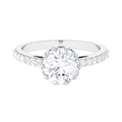 Certified Moissanite Flower Engagement Ring Moissanite - ( D-VS1 ) - Color and Clarity - Rosec Jewels