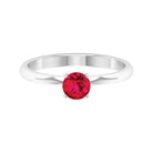 July Birthstone 5 MM Ruby Solitaire Ring in Peg Head Setting Ruby - ( AAA ) - Quality - Rosec Jewels