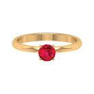 July Birthstone 5 MM Ruby Solitaire Ring in Peg Head Setting Ruby - ( AAA ) - Quality - Rosec Jewels