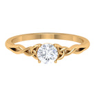 0.50 CT Moissanite Round Solitaire Gold Celtic Knot Ring Moissanite - ( D-VS1 ) - Color and Clarity - Rosec Jewels