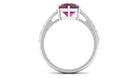 2.75 CT Genuine Rhodolite Engagement Ring with Moissanite Stones Rhodolite - ( AAA ) - Quality - Rosec Jewels