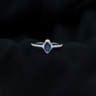 1 CT Oval Cut Blue Sapphire Classic Solitaire Ring with Diamond Halo Blue Sapphire - ( AAA ) - Quality - Rosec Jewels