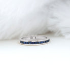 1/2 CT Channel Set Blue Sapphire Half Eternity Ring for Women Blue Sapphire - ( AAA ) - Quality - Rosec Jewels